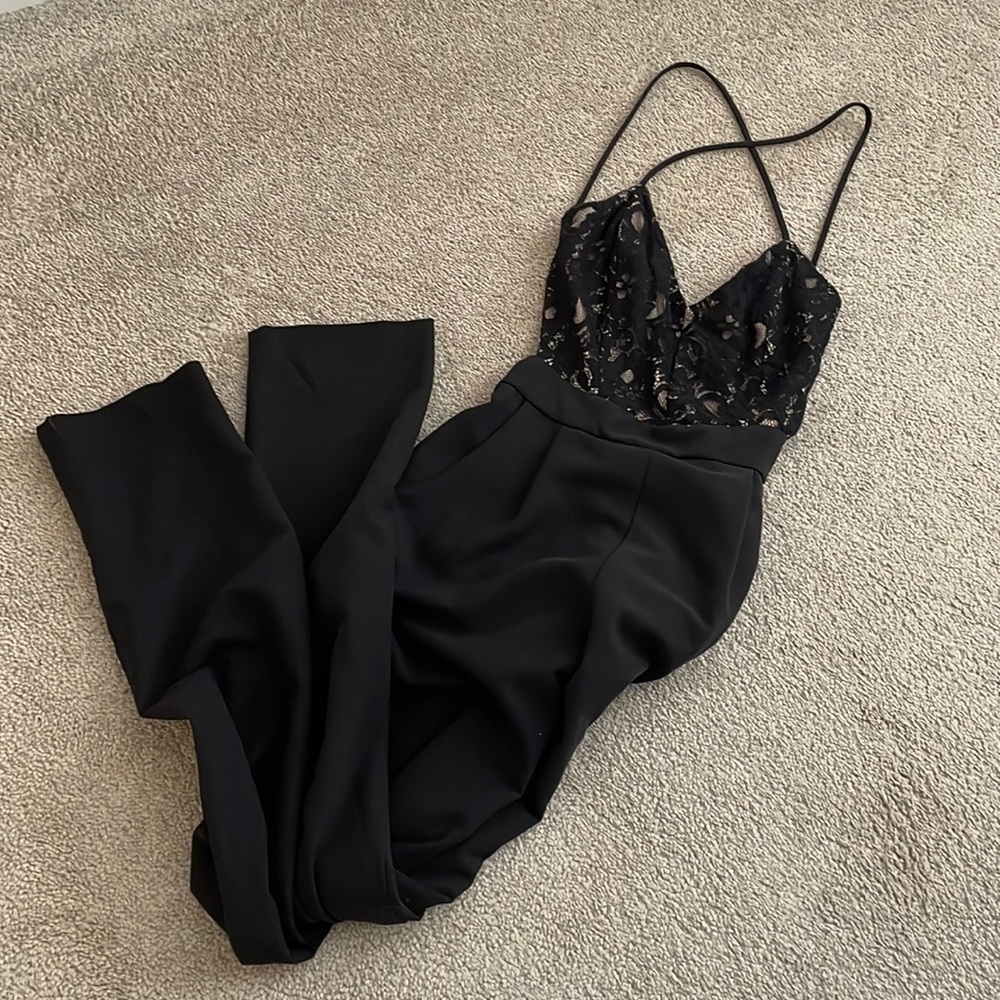 Black romper open back